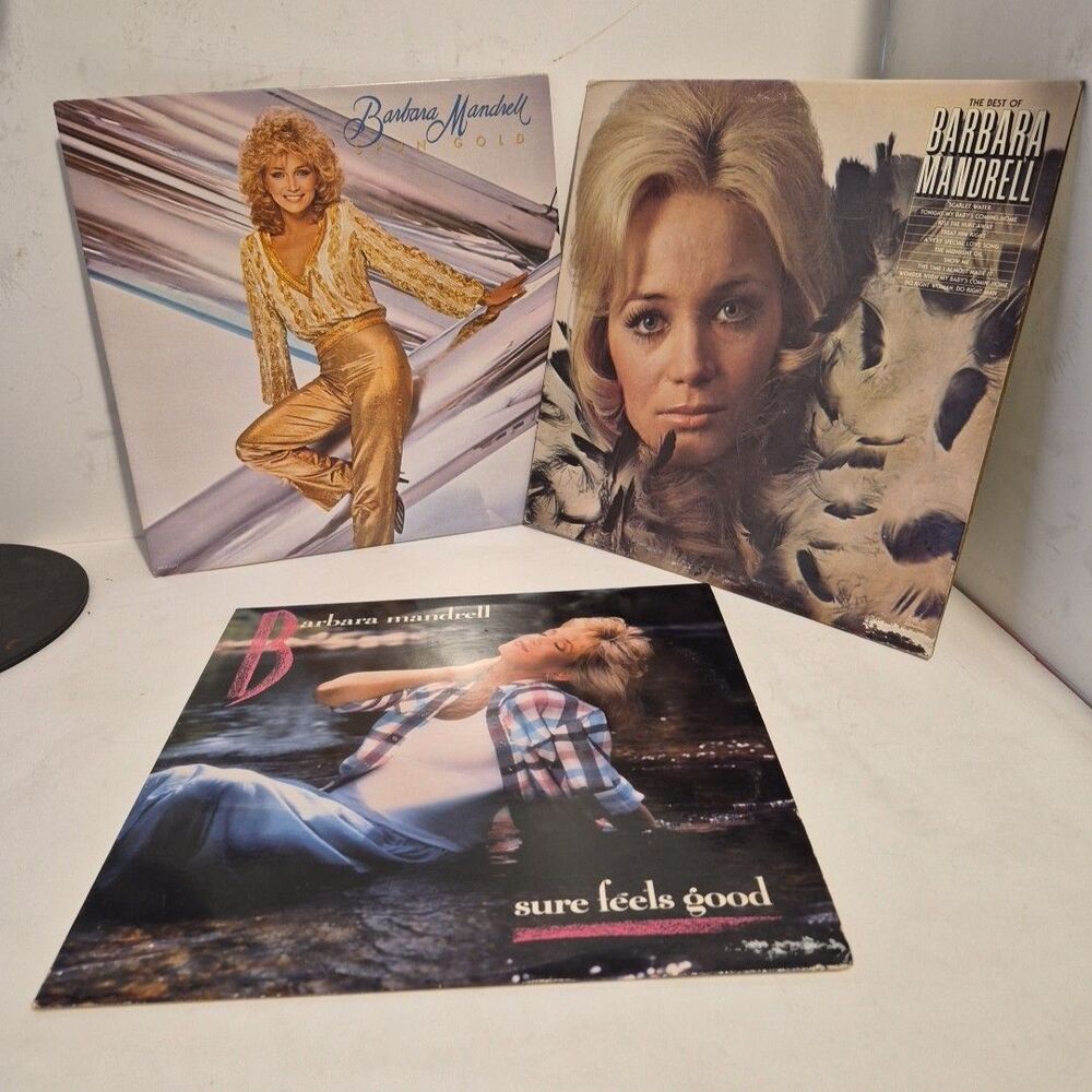 Lot Of 3 Barbara Mandrell 12-inch Country Records: Best Of…; Spun Gold; Etc